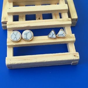 Marble earrings with bonus bracelet